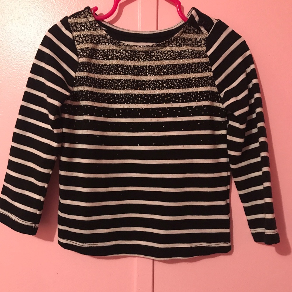 🌺Black & White Stripe Bling Top🌺